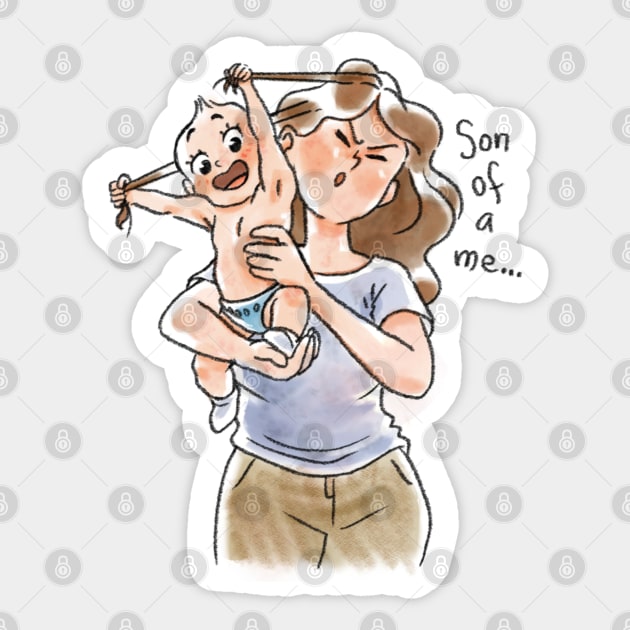 Motherhood (blue) Sticker by ginaromoart